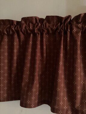 HANDMADE WINE COTTON VALANCE, 42 X 15 INCHES